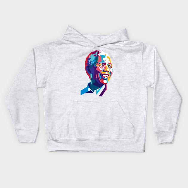 Colorful Nelson Mandela Kids Hoodie by Design Monster